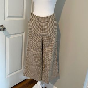 LOFT checkered plaid high rise wide leg crop